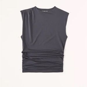 Abercrombie & Fitch Draped Shell Top, Gray Small NWT